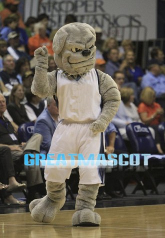 University Grey Power Bulldog Mascot Costume