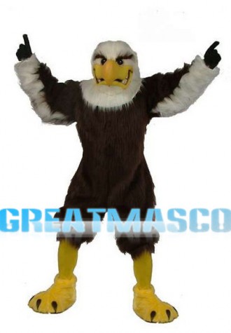 Long Fur Brown Eagle Mascot Adult Costume 