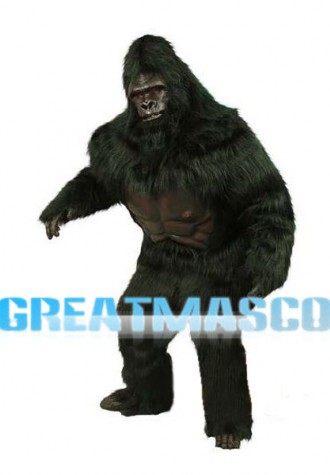 Long Fur Black Orangutan Mascot Adult Costume 