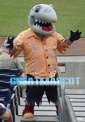 University Grey Shark Mascot Adult Costume