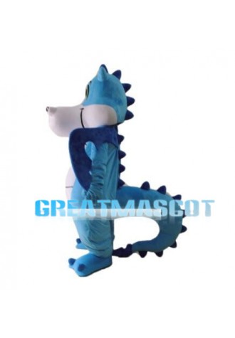 Adult Cartoon Blue Dragon Mascot Costume	