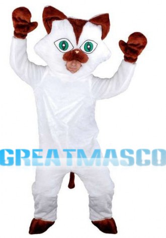 White Cat Mascot Adult Costume 