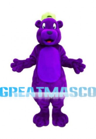 Purple Bear Mascot Adult Costume 