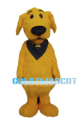 Long Fur Yellow Dog Mascot Adult Costume