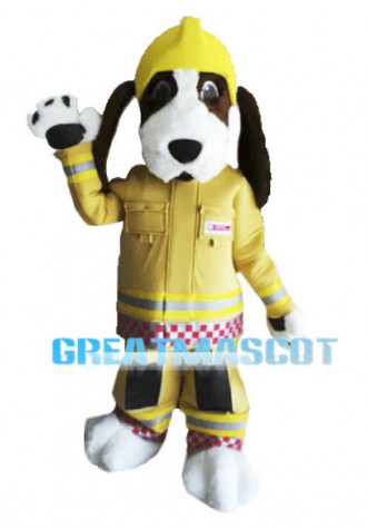 Fireman Hound Dog Mascot Costume