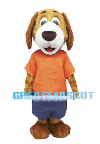 Lovely Plush Golden Dog Mascot Costume