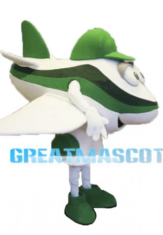 Lightweight Cartoon Green Airplane Mascot Costume