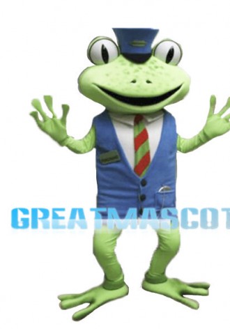 Green Frog Lobby Manager Mascot Adult Costume