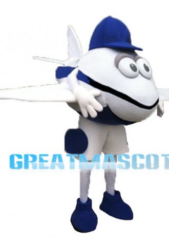 Lightweight Cartoon Blue Airplane Mascot Costume