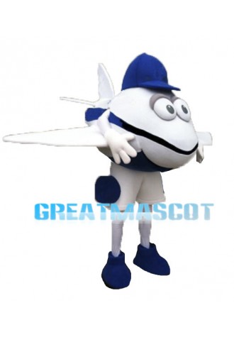 Lightweight Cartoon Blue Airplane Mascot Costume