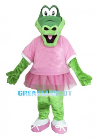 Green Crocodile Sports School Mascot Costume 