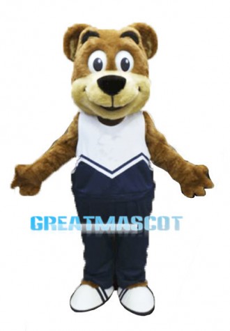 Cute Brown Bear Sports School Mascot Costume