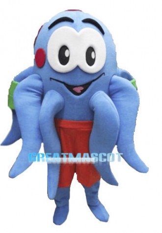 Lovely Cartoon Blue Octopus Mascot Costume