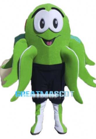 Lovely Cartoon Green Octopus Mascot Costume