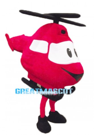 Cartoon Red Helicopter Lightweight Mascot Costume 