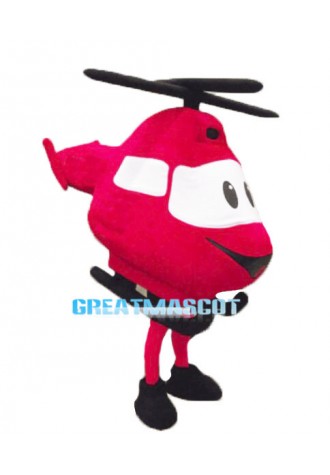 Cartoon Red Helicopter Lightweight Mascot Costume 
