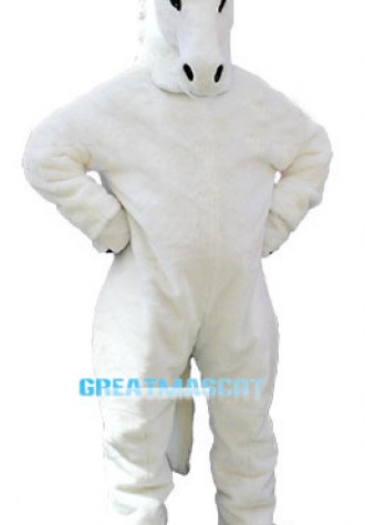 Pure White Horse Mascot Costume 