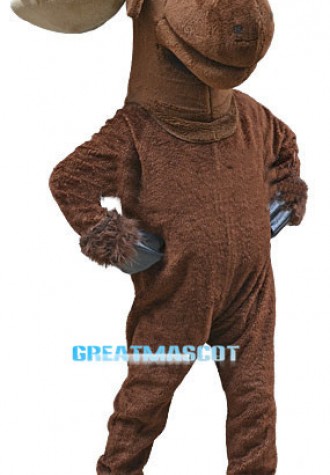 Brown Moose Mascot Costume