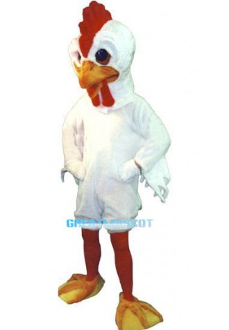 White Rooster Animal Mascot Costume 