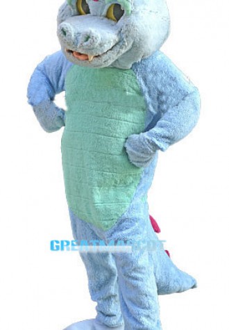 Cute Blue Crocodile Mascot Costume 