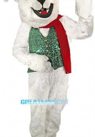 Smiling Christmas Polar Bear Mascot Costume