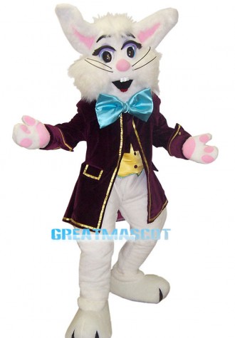 Elegant Wendell Rabbit-Red Mascot Adult Costume 