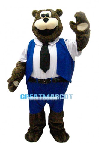 Friendly Post Brown Bear Mascot Costume 