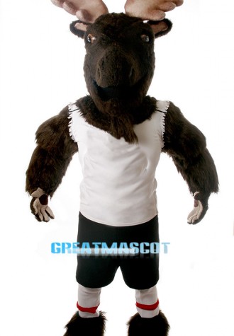 Power Moose Long Fur Mascot Adult Costume 