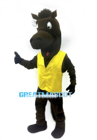 Lovely Brown Horse Mascot Adult Costume 