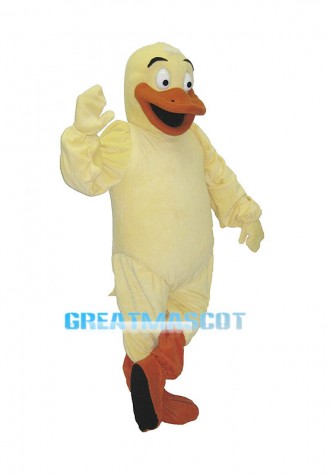 Cute Cartoon Yellow Duck Mascot Adult Costume 