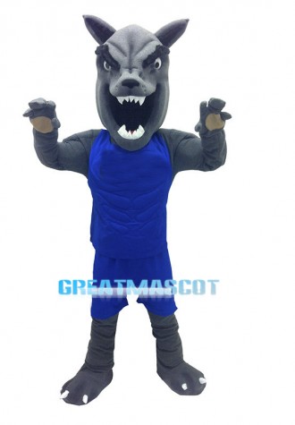 Fierce Power Gray Wolf Mascot Adult Costume 