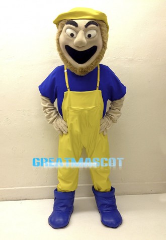 Cheerful Fisherman Mascot Costume 