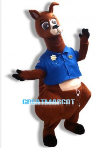 Kangaroo Sheriff Mascot Adult Costume