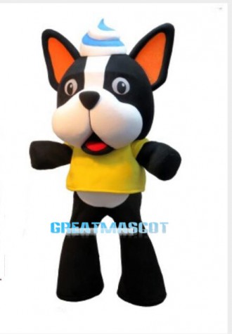 Cute Cartoon French Bulldog Mascot Adult Costume