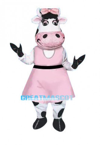 Cute Cartoon Cow Girl Mascot Costume