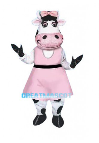 Cute Cartoon Cow Girl Mascot Costume