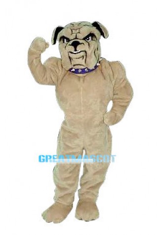 Beige Power American Bulldog Mascot Costume 
