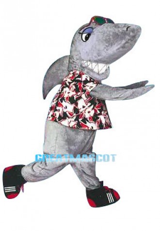 Stylish Gray Shark Mascot Costume 