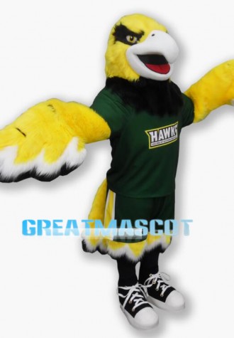 College Basketball Yellow Hawk Mascot Costume