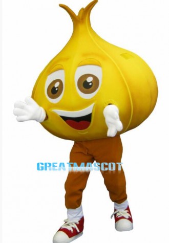 Cartoon Yellow Garlic Lightweight Mascot Adult Costume
