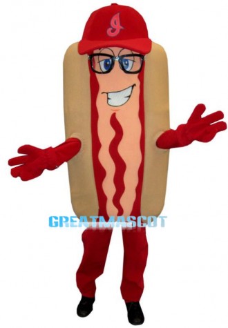 Cleveland Indians Ketchup Hot Dog Mascot Adult Costume