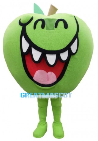 Grinning Cartoon Green Apple Lightweight Mascot Adult Costume