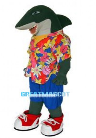 Beach Green Shark Mascot Costume
