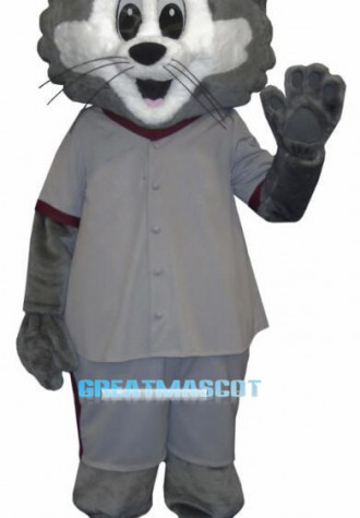 Sport Grey Cat Mascot Adult Costume 