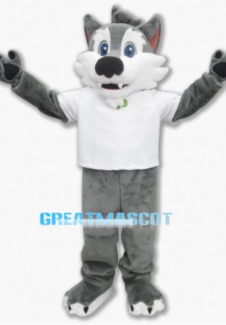 Lovely Grey Husky Dog Mascot Costume 
