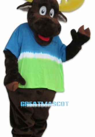 Friendly Brown Moose Mascot Adult Costume 
