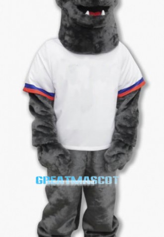 Grey Dog Mascot Adult Costume 