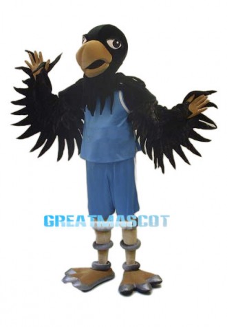 College Basketball Black Crow Mascot Costume 