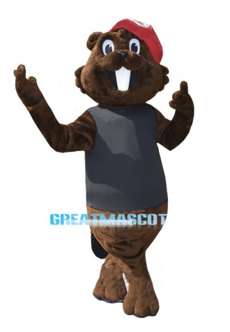Long Teeth Beaver Mascot Adult Costume 