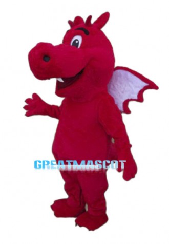 Lovely Red Dragon Mascot Adult Costume